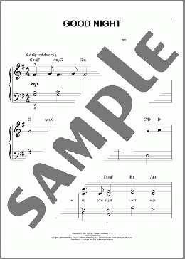 Good Night(The Beatles) 楽譜 ピアノ（ソロ） ダウンロード