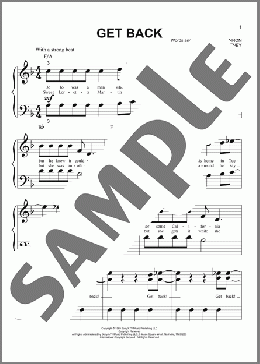 Get Back(The Beatles) 楽譜 ピアノ（ソロ） ダウンロード