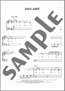 Daylight(Maroon 5) 楽譜 ピアノ（ソロ） ダウンロード