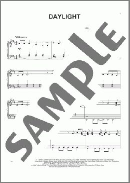 Daylight(Maroon 5) 楽譜 ピアノ（ソロ） ダウンロード