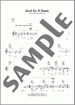 And So It Goes(Billy Joel) 楽譜 ウクレレ（弾き語り） ダウンロード