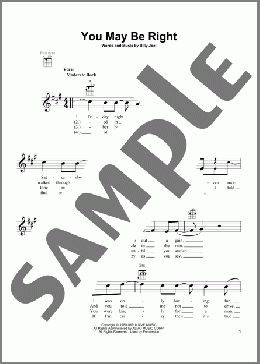 You May Be Right(Billy Joel) 楽譜 ウクレレ（弾き語り） ダウンロード