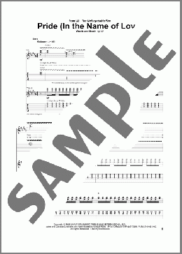 Pride (In The Name Of Love)(U2/Clivelles & Cole) 楽譜 ギター（ソロ） ダウンロード