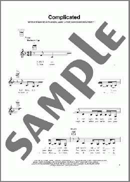 Complicated(Avril Lavigne) 楽譜 ウクレレ（弾き語り） ダウンロード