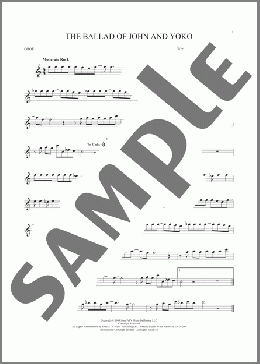 The Ballad Of John And Yoko(The Beatles) 楽譜 オーボエ ダウンロード