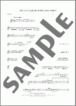 The Ballad Of John And Yoko(The Beatles) 楽譜 トランペット（ソロ） ダウンロード