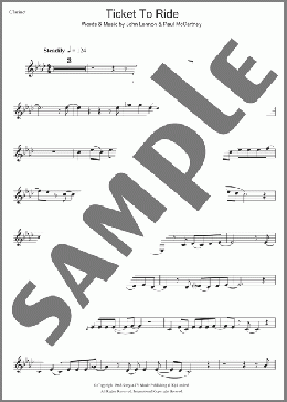 Ticket To Ride(The Beatles) 楽譜 クラリネット ダウンロード