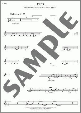 1973(James Blunt) 楽譜 クラリネット ダウンロード