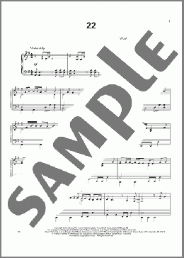 22(Taylor Swift) 楽譜 ピアノ（ソロ） ダウンロード