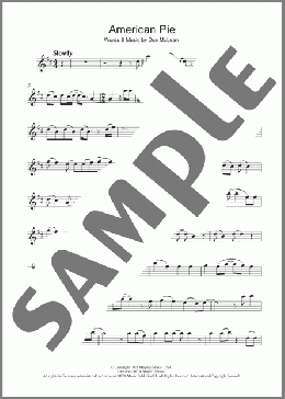American Pie(Madonna/Don McLean) 楽譜 クラリネット ダウンロード
