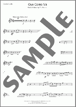 Oye Como Va(Santana/Tito Puente) 楽譜 クラリネット ダウンロード