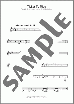 Ticket To Ride(The Beatles) 楽譜 クラリネット ダウンロード