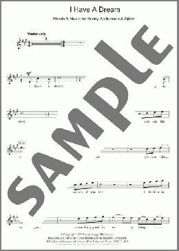 I Have A Dream(ABBA) 楽譜 クラリネット ダウンロード