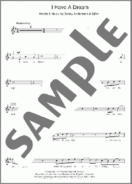 I Have A Dream(ABBA) 楽譜 フルート ダウンロード