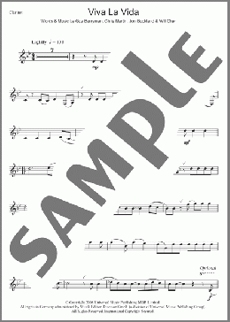 Viva La Vida(Coldplay) 楽譜 クラリネット ダウンロード