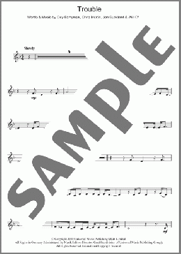Trouble(Coldplay) 楽譜 クラリネット ダウンロード