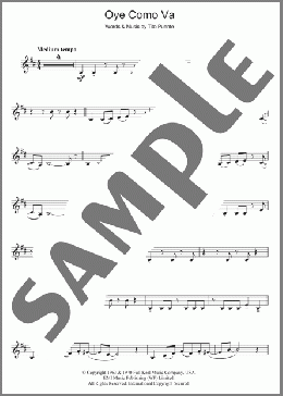 Oye Como Va(Santana) 楽譜 クラリネット ダウンロード