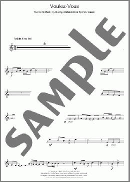 Voulez Vous(ABBA) 楽譜 クラリネット ダウンロード