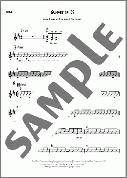 Summer Of '69(Bryan Adams) 楽譜 メロディ ダウンロード