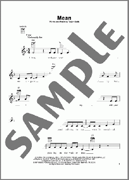 Mean(Taylor Swift) 楽譜 ウクレレ（弾き語り） ダウンロード