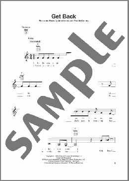 Get Back(The Beatles) 楽譜 ウクレレ（弾き語り） ダウンロード