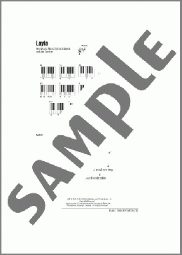 Layla(Eric Clapton) 楽譜 ピアノ（歌詞 & コード） ダウンロード