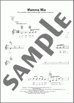 Mamma Mia(ABBA) 楽譜 ウクレレ（弾き語り） ダウンロード