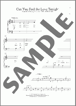 Can You Feel The Love Tonight (from The Lion King)(Elton John/The Lion King (Movie)) 楽譜 ピアノ（ソロ） ダウンロード