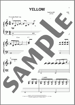 Yellow(Coldplay) 楽譜 ピアノ（ソロ） ダウンロード