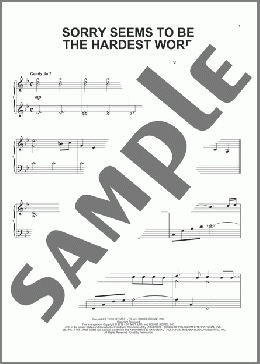 Sorry Seems To Be The Hardest Word(Elton John) 楽譜 ピアノ（ソロ） ダウンロード