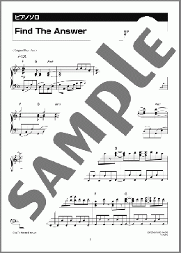 Find The Answer(嵐) 楽譜 ピアノ（ソロ） 上級 ダウンロード