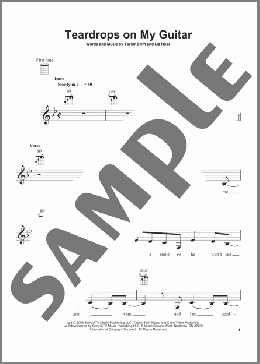 Teardrops On My Guitar(Taylor Swift) 楽譜 ウクレレ（弾き語り） ダウンロード