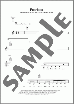 Fearless(Taylor Swift) 楽譜 ウクレレ（弾き語り） ダウンロード