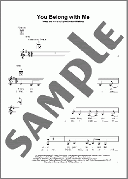 You Belong With Me(Taylor Swift) 楽譜 ウクレレ（弾き語り） ダウンロード