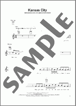 Kansas City(The Beatles/Wilbert Harrison) 楽譜 ウクレレ（弾き語り） ダウンロード