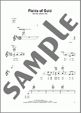 Fields Of Gold(Sting) 楽譜 ウクレレ（弾き語り） ダウンロード