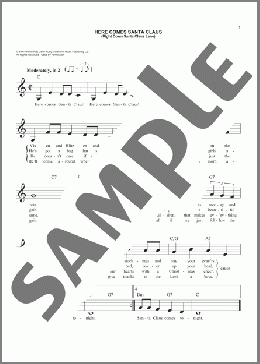Here Comes Santa Claus (Right Down Santa Claus Lane)(Gene Autry) 楽譜 その他 ダウンロード