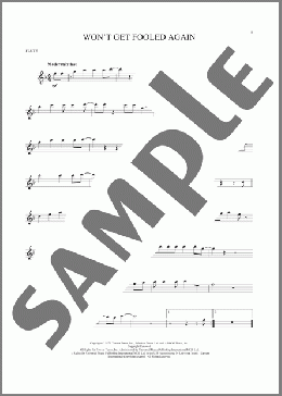 Won't Get Fooled Again(The Who) 楽譜 フルート ダウンロード