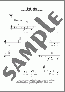 Solitaire(The Carpenters) 楽譜 ウクレレ（弾き語り） ダウンロード