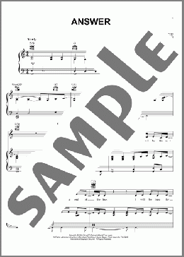 Answer(Sarah McLachlan) 楽譜 ピアノ & ボーカル & ギター ダウンロード