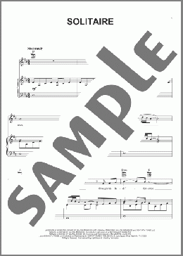 Solitaire(Carpenters/Clay Aiken/Neil Sedaka/American Idol) 楽譜 ピアノ & ボーカル & ギター ダウンロード
