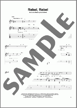 Rebel, Rebel(David Bowie) 楽譜 ギタースコア ダウンロード