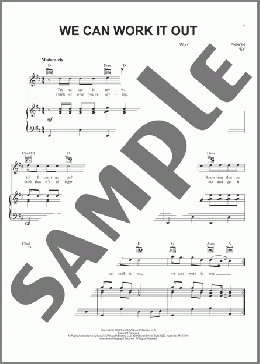 We Can Work It Out(The Beatles) 楽譜 ピアノ & ボーカル & ギター ダウンロード