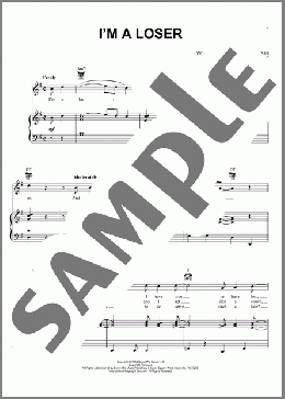I'm A Loser(The Beatles) 楽譜 ピアノ & ボーカル & ギター ダウンロード