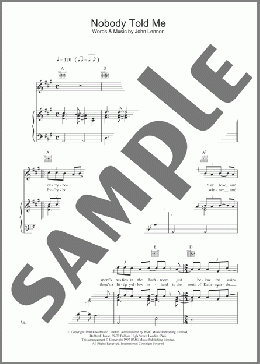 Nobody Told Me(John Lennon) 楽譜 その他 ダウンロード