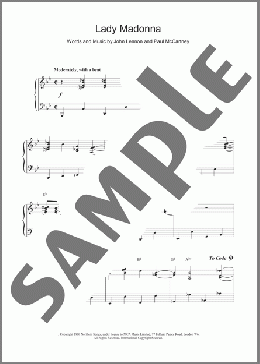Lady Madonna(The Beatles) 楽譜 ピアノ（ソロ） ダウンロード