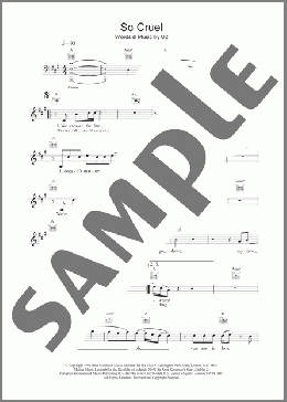 So Cruel(U2) 楽譜 その他 ダウンロード