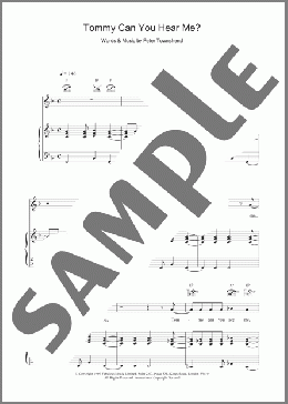 Tommy Can You Hear Me(The Who) 楽譜 その他 ダウンロード