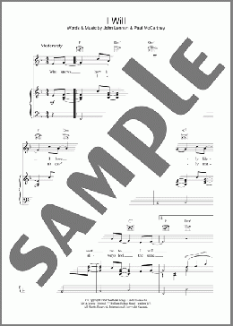 I Will(The Beatles) 楽譜 その他 ダウンロード