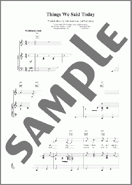 Things We Said Today(The Beatles) 楽譜 その他 ダウンロード